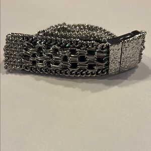 Vera Wang Silver Woven Mesh Bracelet
